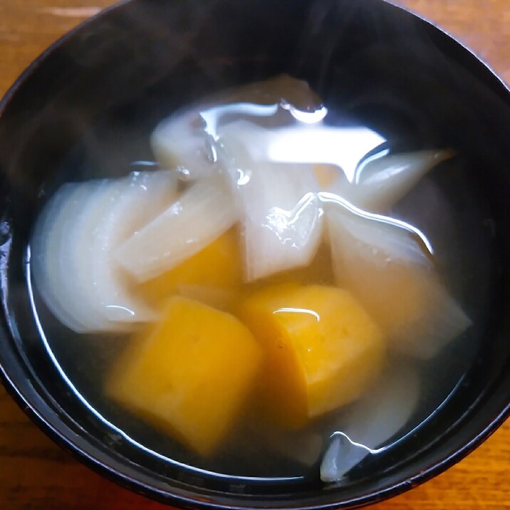 薩摩芋と玉葱の中華スープ